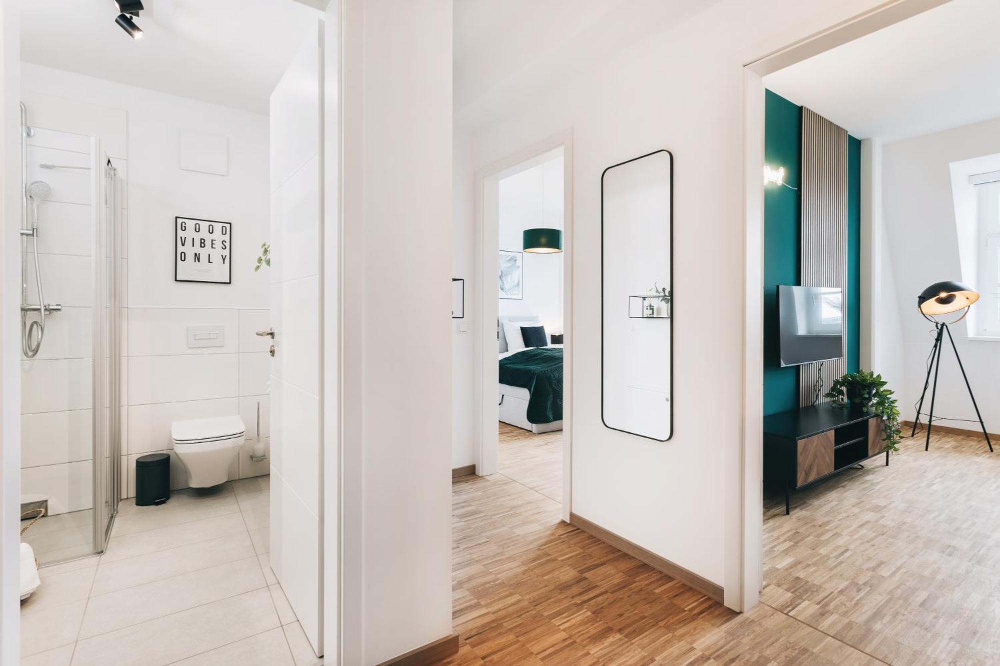Oasis Appart - Wohnen In Dresden - Netflix - Tiefgarage - Dachterrasse Rum bild